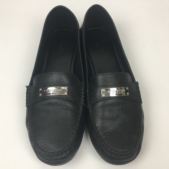 Coach Shoes - Coach Fredrica Black Pebbled Leather Loafers 10